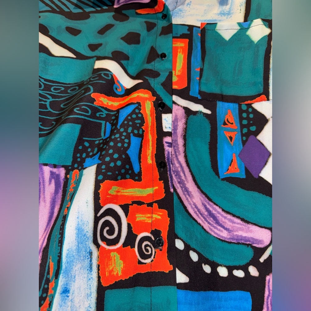 Colorful Abstract Button-Up Shirt - Picture 4 of 5